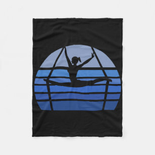 Retro-Aerial-Yoga-Silhouette Liebhaber-Geschenk Ae Fleecedecke