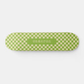 Retro Aesthetic Checkerboard Name Lime Green   Skateboard (Horizontal)
