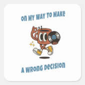 Retro Aesthetic Coffee Sticker – Funny Decisions (Vorderseite)