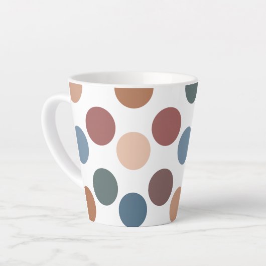 Retro Aesthetic Muted Color Spots Milchtasse (Linke Ecke)