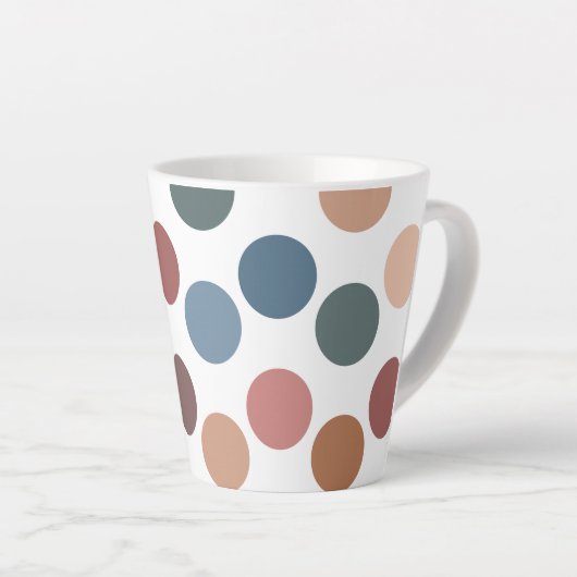 Retro Aesthetic Muted Color Spots Milchtasse (Rechte Ecke)