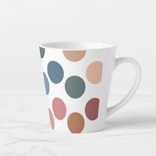 Retro Aesthetic Muted Color Spots Milchtasse (Rechts)