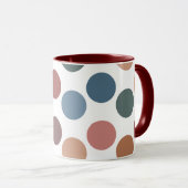 Retro Aesthetic Muted Color Spots Tasse (VorderseiteRechts)