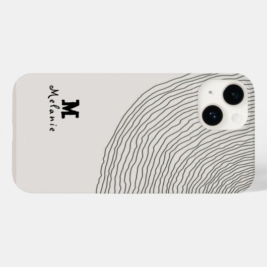 Retro aesthetic stripes minimal Monogram Case-Mate iPhone Hülle (Rückseite (Horizontal))