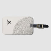 Retro aesthetic stripes minimal Monogram Gepäckanhänger (Vorderseite (Horizontal))