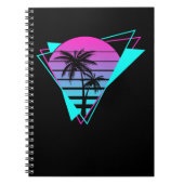 Retro Aesthetic Vaporwave Geometric Palm Trees Notizblock (Vorderseite)