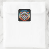 Retro-Affe Quadratischer Aufkleber (Tasche)