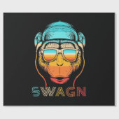 Retro-Affe wechseln Geschenkpapier (Flach)