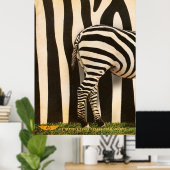 Retro African Mountain Zebra Poster - Teil 1 (Heimbüro)