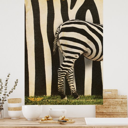 Retro African Mountain Zebra Poster - Teil 1 (Küche)