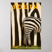 Retro African Mountain Zebra Poster - Teil 1 (Vorne)