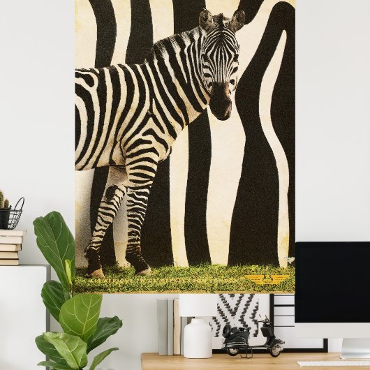 Retro African Mountain Zebra Poster - Teil 2 (Heimbüro)