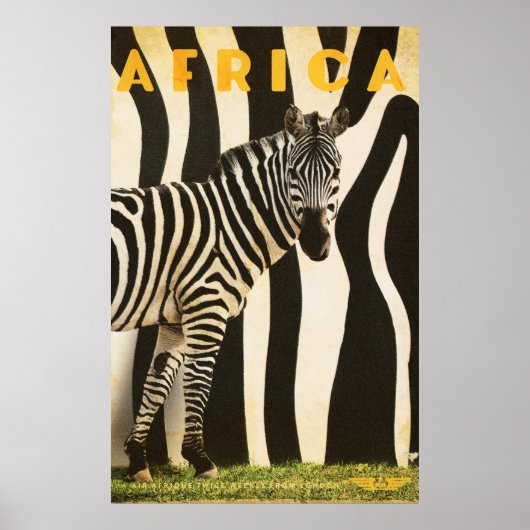Retro African Mountain Zebra Poster - Teil 2 (Vorne)