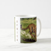 Retro Afrika Gepard Landschaft Kaffeetasse (VorderseiteRechts)