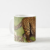 Retro Afrika Gepard Landschaft Kaffeetasse (Vorderseite Links)