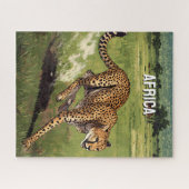 Retro Afrika Gepard Landschaft Puzzle (Horizontal)