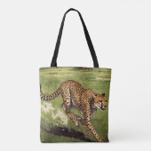 Retro Afrika Gepard Landschaft Tasche (Rückseite)
