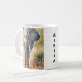 Retro Afrikanischer Elefant Szenisch Kaffeetasse (Vorderseite Links)