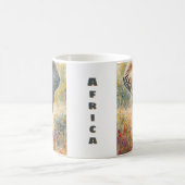 Retro Afrikanischer Elefant Szenisch Kaffeetasse (Mittel)