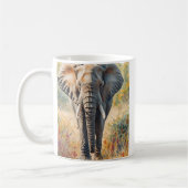 Retro Afrikanischer Elefant Szenisch Kaffeetasse (Links)