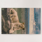 Retro Afrikanischer Löwe Szene Puzzle (Horizontal)