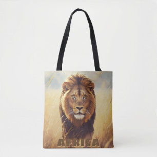 Retro Afrikanischer Löwe Szene Tasche