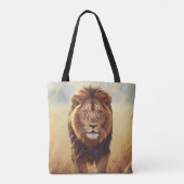 Retro Afrikanischer Löwe Szene Tasche (Rückseite)