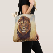 Retro Afrikanischer Löwe Szene Tasche (Von Nahem)