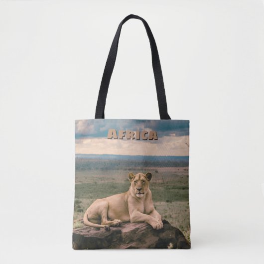 Retro Afrikanischer Löwe Szenisch Tasche (Vorderseite)