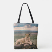 Retro Afrikanischer Löwe Szenisch Tasche (Rückseite)
