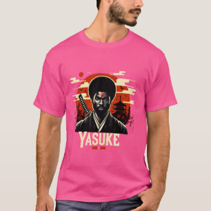 Retro Afro American Samurai japanischer Stil Bushi T-Shirt