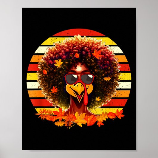 Retro Afro-Frau Truthahn Erntedankfest stolz Poster (Vorne)