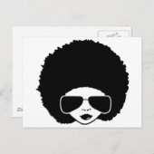 Retro Afro Girl Postkarte (Vorne/Hinten)