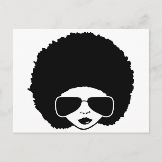Retro Afro Girl Postkarte (Vorderseite)
