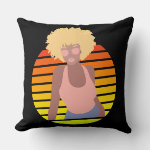 RETRO AFRO KÖNIGIN - AFROAMERIKANISCHE KÖNIGIN KISSEN