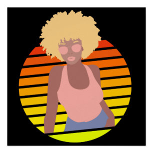 RETRO AFRO KÖNIGIN - AFROAMERIKANISCHE KÖNIGIN POSTER