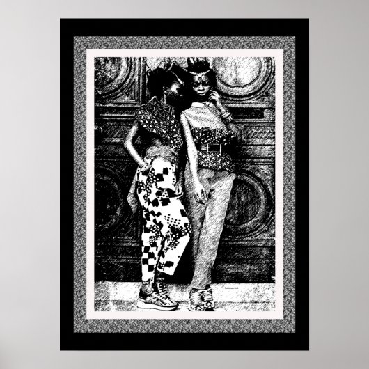 Retro Afro Pop Art Mode Poster (Vorne)