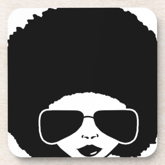 Retro Afromädchen Untersetzer (Vorderseite)
