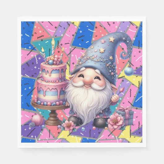 Retro Age Birthday Napkins Serviette (Vorderseite)