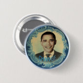 Retro-Ähnlicher Wellen-Knopf Obama Button (Vorne & Hinten)