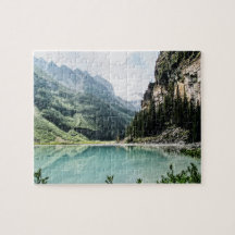 Retro-Ähnliches Bild-Puzzlespiel Banffs Lake