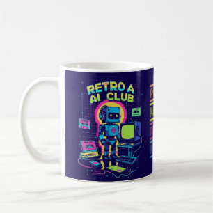 Retro AI Club - Robot Pixel Art Coffee Tasse der 9