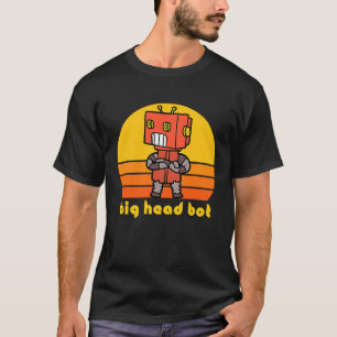 Retro AI Design Cooler Vintager Roboter Big Head B T-Shirt