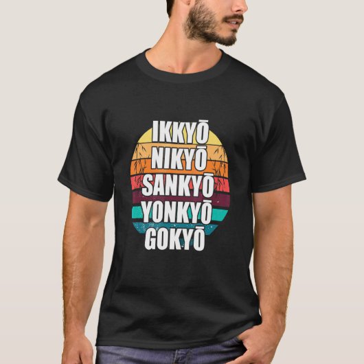 Retro Aikido Ikkyo Nikyo Yonkyo Japanisches Martia T-Shirt (Vorderseite)