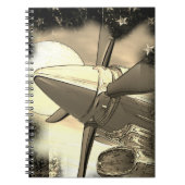 Retro Aircraft Art Technica Notebook Notizblock (Vorderseite)