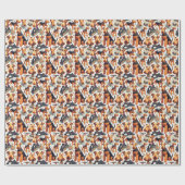 Retro Airedale Terrier Seamless Geschenkpapier (Flach)