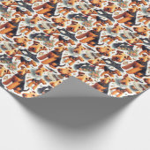 Retro Airedale Terrier Seamless Geschenkpapier (Ecke)