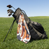 Retro Airedale Terrier Seamless Golfhandtuch (Gras)