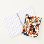 Retro Airedale Terrier Seamless Notizblock (Innenseite)