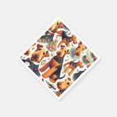 Retro Airedale Terrier Seamless Serviette (Ecke)